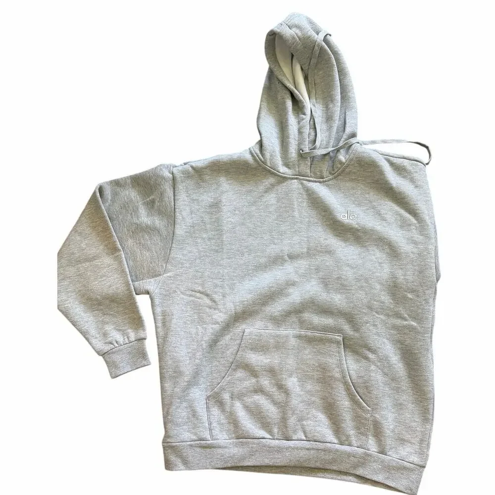 Alo Yoga Accolade Hoodie Sweatpants Set Athletic Heather Grey Large NWT